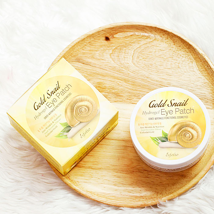 Натуральные золотые гидрогелевые патчи для кожи вокруг глаз с улиточной слизью Esfolio 90 гр 60 шт. Таиланд Esfolio Gold & Snail Hydrogel Eye Patch 90 gr. 60 patches. Thailand 100% Original Product from Thailand MADE IN THAILAND