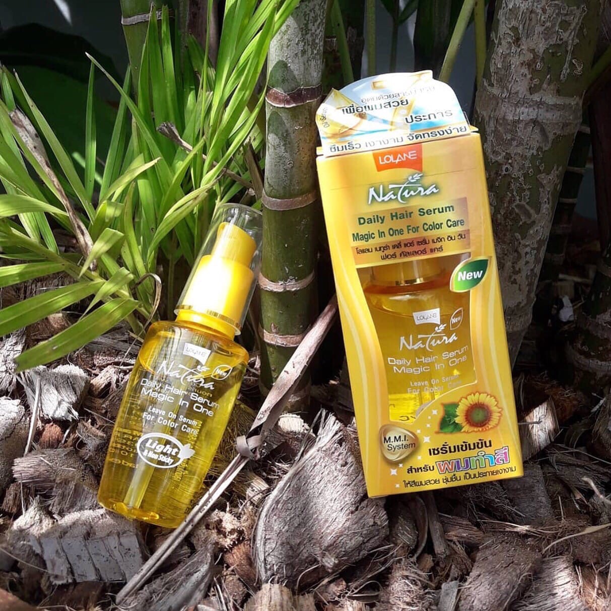 Натуральная восстанавливающая сыворотка из Тайланда для окрашенных и поврежденных волос Подсолнечник Lolane Natura daily hair serum magic in One For Color Care купить в Москве и Московской области.