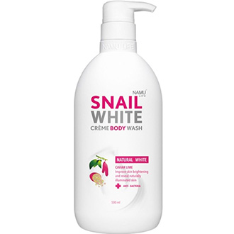 NAMU LIFE Snail White Natrual Creme Body Wash Natural White Caviar Lime 500 ml. Thailand