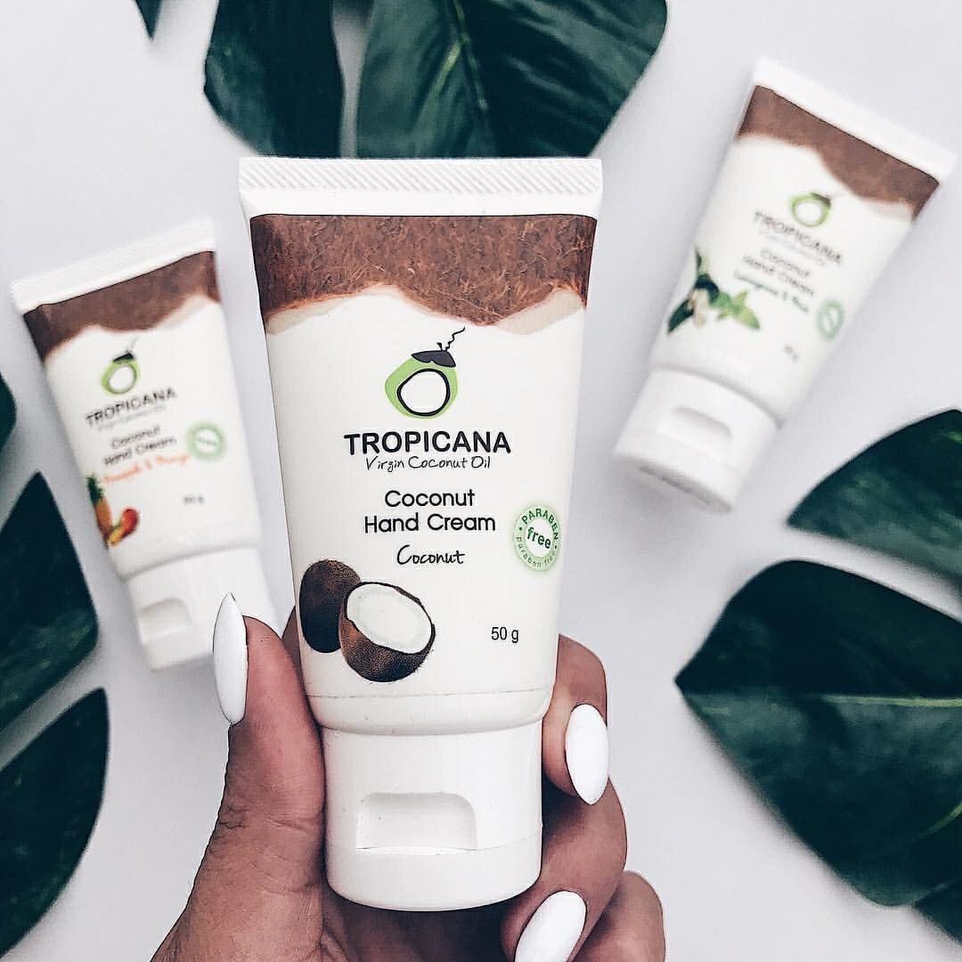 Тайский Кокосовый крем для рук из Тайланда без парабенов Tropicana Oil Coconut Hand Cream Paraben Free 50 гр